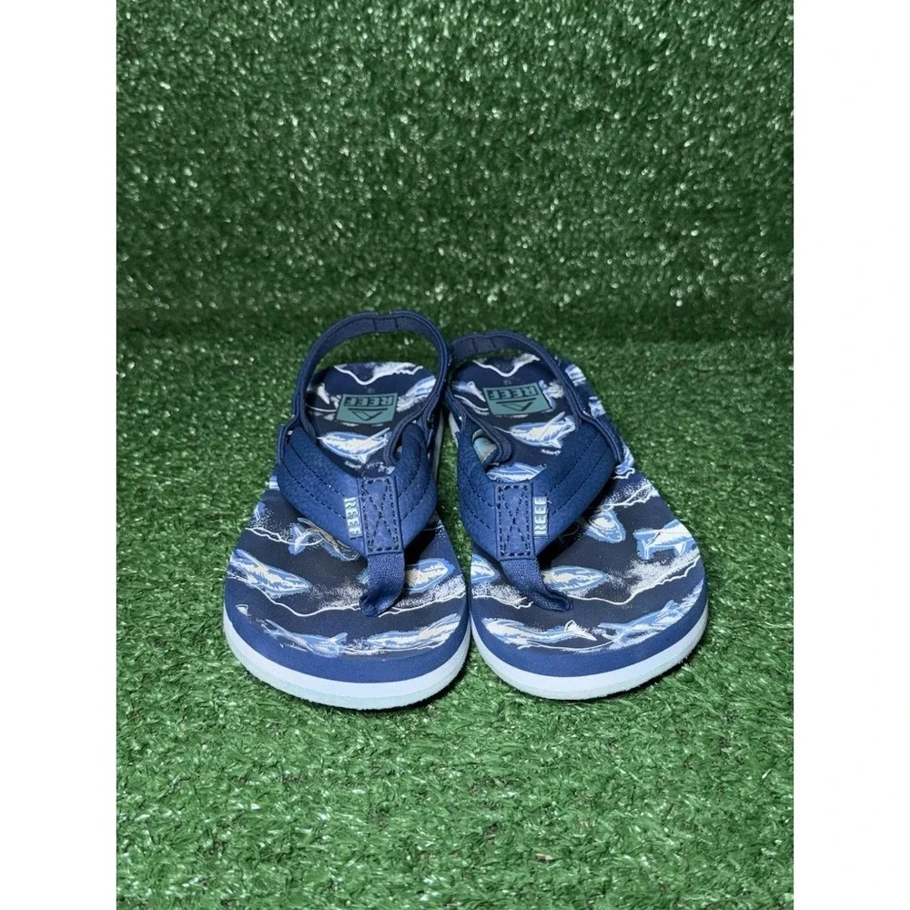 Reef Sandals Toddler Size 12 Little Ahi Blue Strappy Slip On Walking Beach Slide